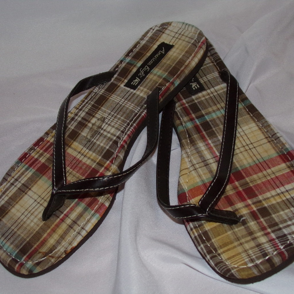 Plaid Flip Flops
